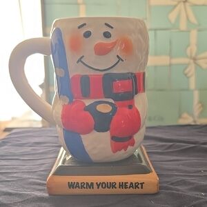 Festive Snowman Mug with Coaster